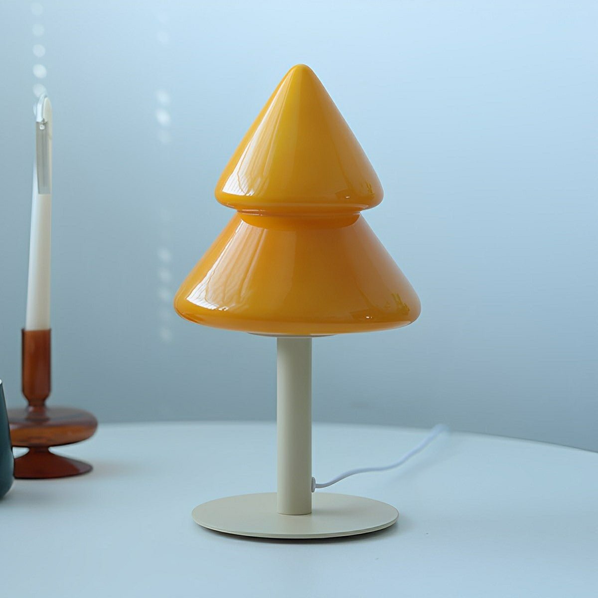 Modern Christmas Tree Glass LED Table Lamp Plug In