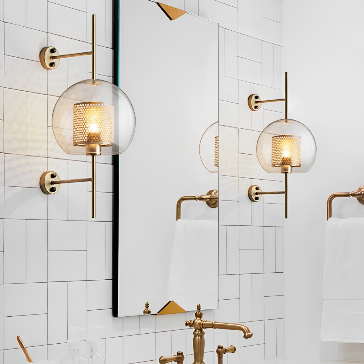 Vintage Luxury Industrial Glass Globe LED Wall Sconces