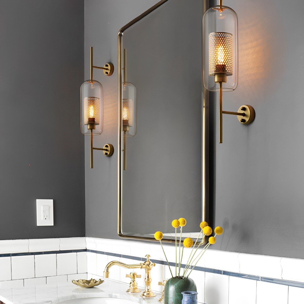 Vintage Luxury Industrial Glass Globe LED Wall Sconces