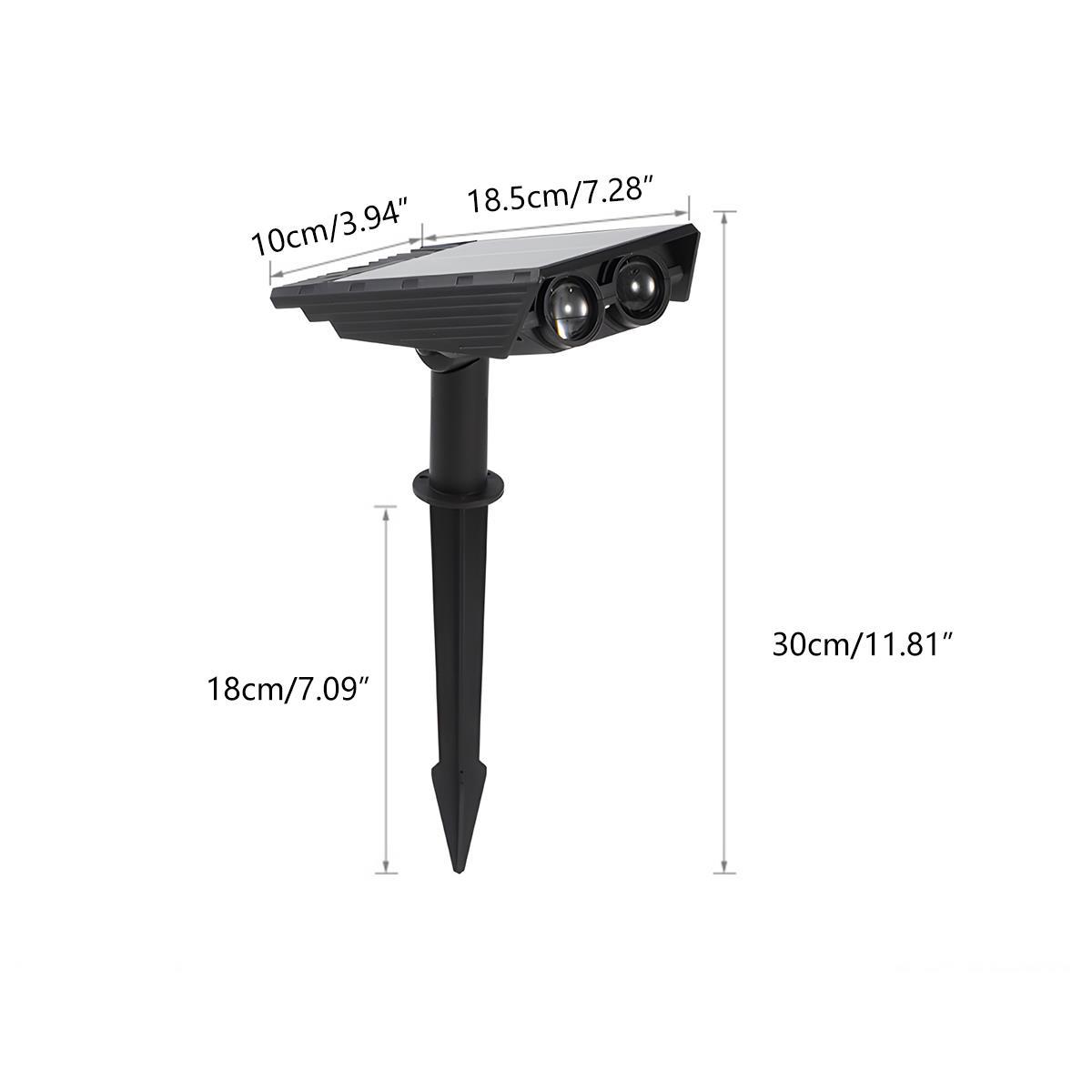 Waterproof LED Solar Multi-zoom Spot Light Landscape Lighting