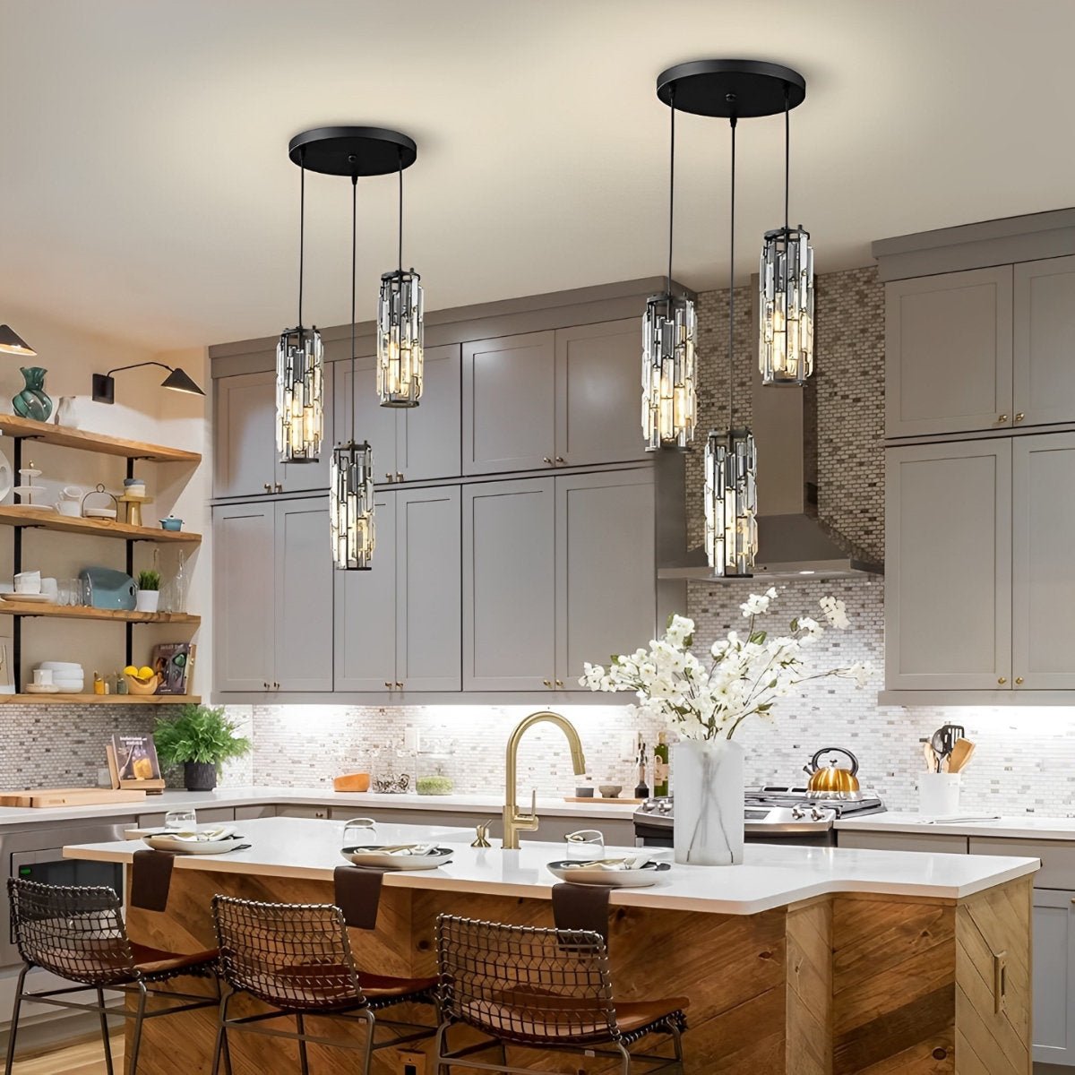 Creative Iron Crystal Glass Chandelier Pendant Lights Ceiling Lamp