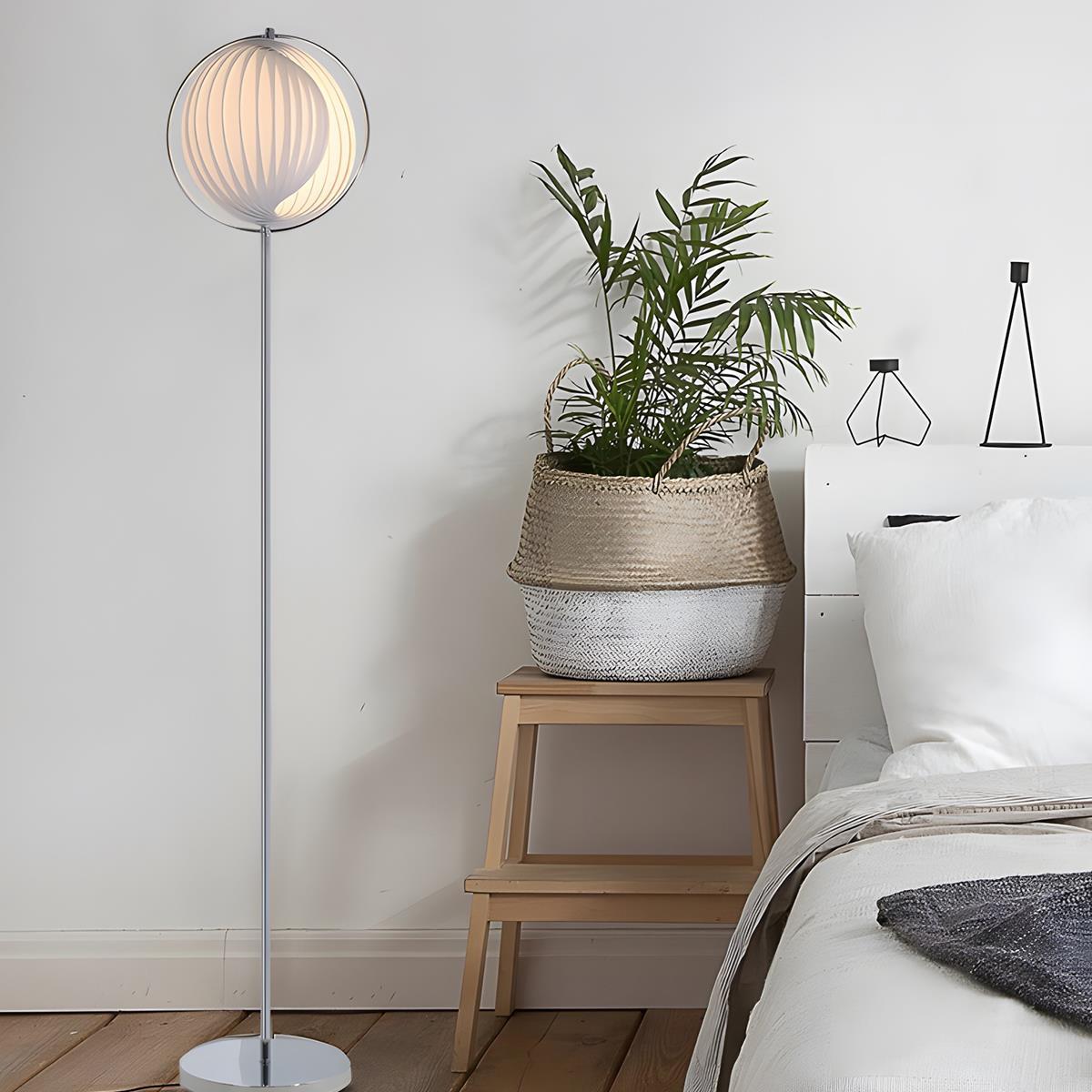 Modern Ins Pleated Blinds Globe LED Floor Lamp